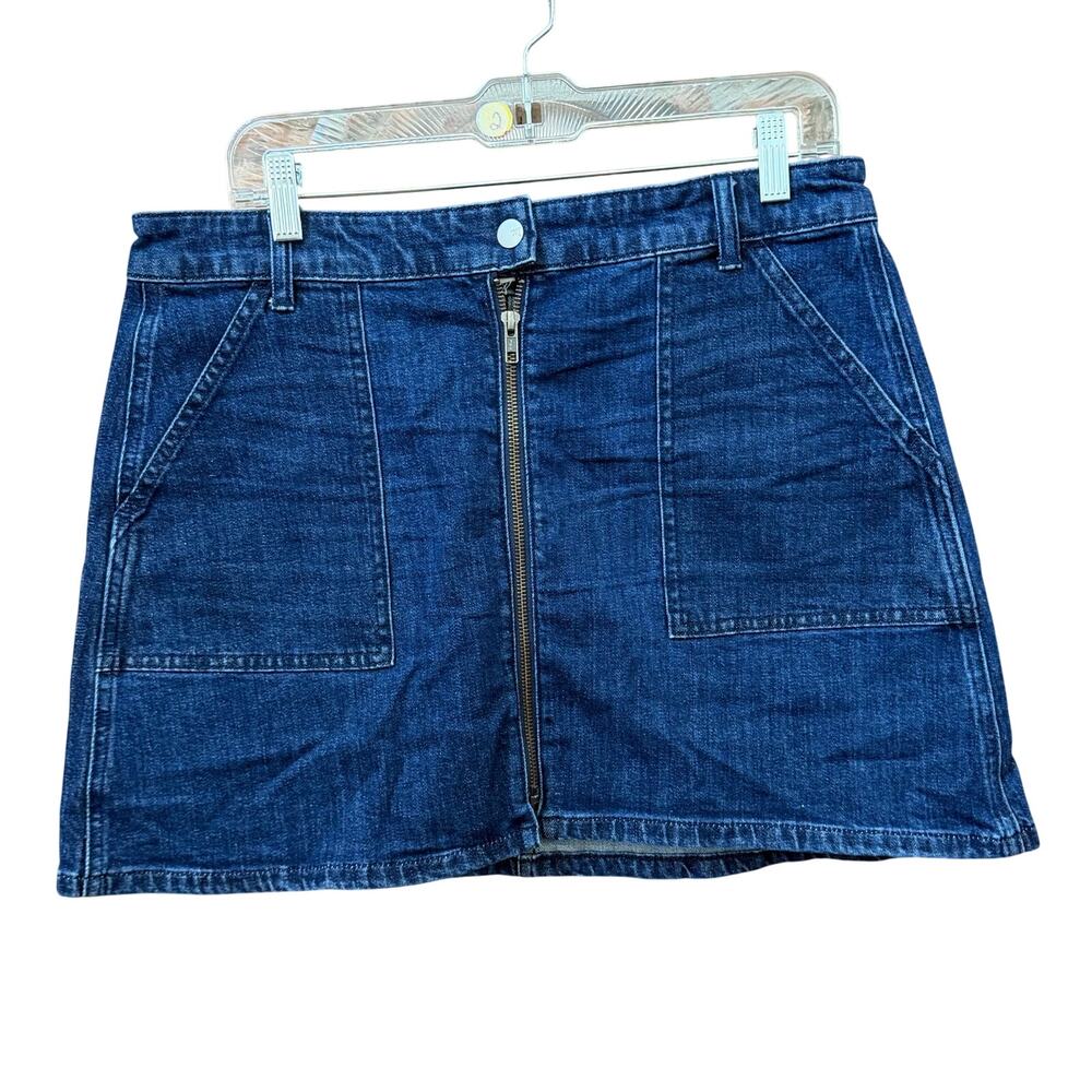 Madewell Denim Front Zip Mini Skirt Size 31 Casual Jean Festival